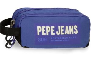 🖤 Pepe Jeans Darren Estuche Triple Azul 22x10x9 cms Poliéster.