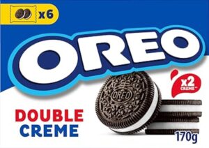 💫Oreo Doble Crema, Galletas de chocolate rellenas de doble crema sabor vainilla, Las galletas clásicas pero con doble relleno, Paquete de 170 g 💫