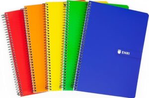 💫Enri, Cuadernos A4 (Folio) Rayas, Tapa Blanda, 80 Hojas, Pack 5 Libretas, Colores Surtidos💫