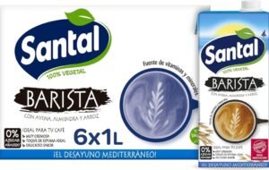 🐟 6 litros de bebida vegetal Santal Barista con almendra, avena y arroz