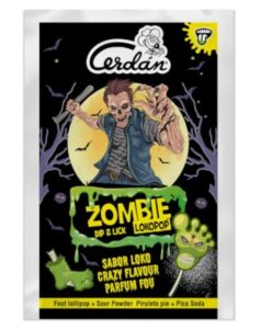 🐟 40 piruletas pintalenguas con forma de pie y pica pica zombie Halloween