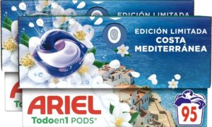 🐟 Pack de 95 cápsulas de detergente para lavadoras Ariel Todo en 1 PODS Brisa Marina Y Jazmín