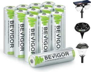 🐟 12 pilas recargables Bevigor AA 1000mAh