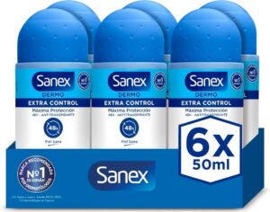 🐟 6 desodorantes Roll-On Sanex Dermo Extra Control
