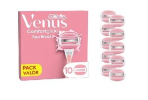 🩷 Gillette Venus Comfortglide Spa Breeze, 10 Recambios Para Maquinilla De Mujer