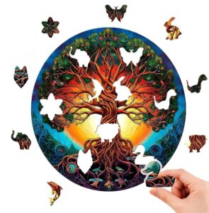 🤩 Puzzle de madera con 200 piezas con formas de animales.