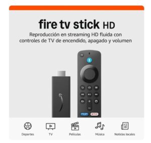 🆒 Amazon Fire TV Stick HD, última generación. Mando por voz Alexa y reproducción en streaming.