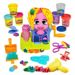 🌟 La peluquería de Play-Doh. Con herramientas y 6 botes de plástico de colores.