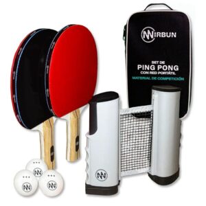 🏓 Set de Ping Pong. Con 2 palas, red ajustable y 3 pelotas.