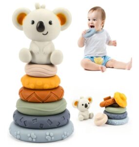 👶🏻 Set de 7 piezas sensoriales y apilables. De textura suave para la dentición.