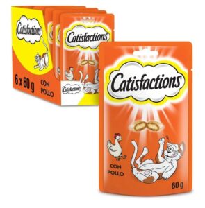 😼 Catisfactions. Premios sabor pollo para gatos. Pack de 6.