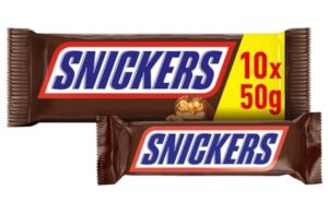 🐟 10 Barras de chocolate Snickers con cacahuete y caramelo