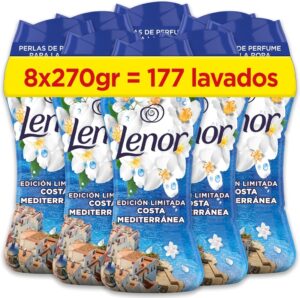 🐟 Pack de 6 botes de perlas perfumadas para la ropa Lenor Costa Mediterránea