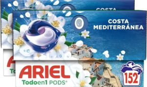 🐟 152 cápsulas de detergente Ariel Todo en 1 PODS Costa Mediterránea