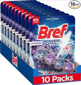 💫Pack de 10 Bref Power Activ Lavanda Cesta WC