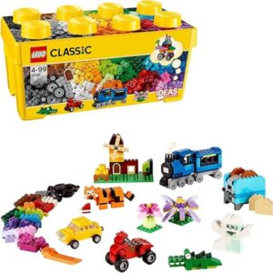 💫LEGO 10696 Classic Caja de Ladrillos Creativos Mediana con Base Verde, Coches y Animales💫