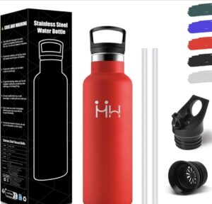 😀 HoneyHolly Botella Agua 500ML, Sin BPA, Botella Agua Niños, Acero Inoxidable 18/8, Cantimplora Infantil, a Prueba de Fugas.