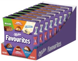 😀 Milka Favourites, Surtido de Bombones Individuales, Caja de 8 paquetes de 141 g.
