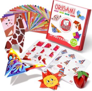 🐟 Kit de origami con 108 papeles y 54 diseños