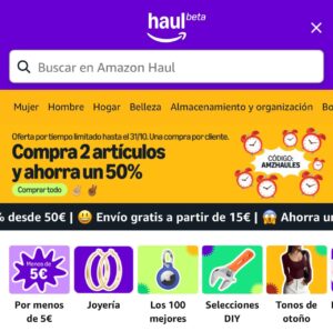 Amazon Haul ⭐️ La nueva sección de Amazon con precios súper bajos.🎟️ Ahora por el lanzamiento hay un código descuento del 50 %. Puedes ir metiendo productos a la cesta y al final aplica el código a todos!