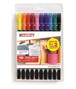 🌈 Edding 1200. 10 rotus de trazo fino en colores surtidos.