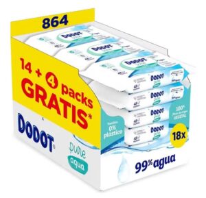 ⚡ BLACK FRIDAY ⚡ Dodot Pure Aqua. 18 paquetes de toallitas con un total de 864 Uds.