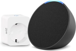 🐟 Pack Echo Pop Antracita   WiZ Enchufe Inteligente compatible con Alexa