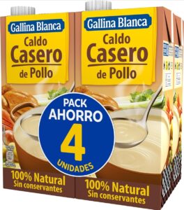 🐟 4 litros de caldo casero de pollo Gallina Blanca