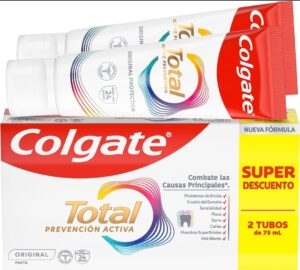 🐟 2 tubos de pasta de dientes Colgate Total Prevención Activa