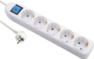 💥 Regleta de 5 tomas con interruptor y cable de 1,5m