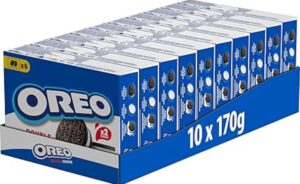 💫Oreo Doble Crema, Galletas de chocolate rellenas de doble crema sabor vainilla, Las galletas clásicas pero con doble relleno, Paquete de 10 x 170 g 💫
