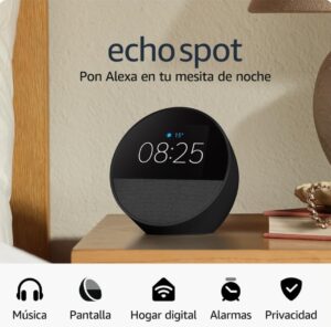 🐟 2 despertadores inteligentes Amazon Echo Spot (última generación) con sonido de calidad y Alexa