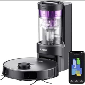 💫 Eureka NERE10s Robot Aspirador y Fregasuelos con Vaciado automático de Polvo,Aspirador Robot 4000 Pa,Autonomía 180 min,Detección Obstáculos Navegación LiDAR,App Control para moquetas y Suelos Duros💫