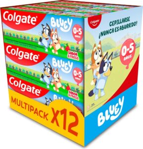💫Colgate Kids Bluey Pasta Sabor Fresa 0-5 Años Pack 12 x 50 ml 