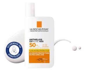 📣 La Roche Posay Protector Solar, SPF50 , Resistente al Agua, Sudor y Arena, Fórmula con Mexoryl 400, Fluido Invisible 400, 50 ml, El embalaje puede variar
