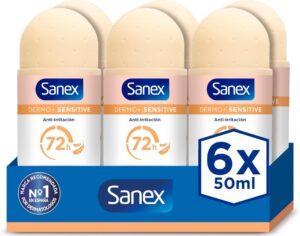 💫 Sanex Dermo  Sensitive Desodorante Antitranspirante Roll-On 72 Horas Pack 6 x 50ml 💫