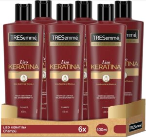 🐟 6 botes de champú TRESemmé Liso Keratina con aceite de Marula y Keratina