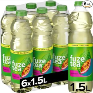 💫 Fuze Tea Té verde Maracuyá, Bajo en calorías, Botellas 1,5 L, Pack 6💫