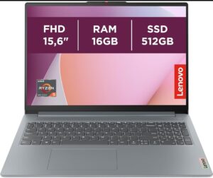 💥 Portátil Lenovo IdeaPad Slim 3 Gen 8 de 15,6» FHD AMD Ryzen 5 16GB 512GB SSD